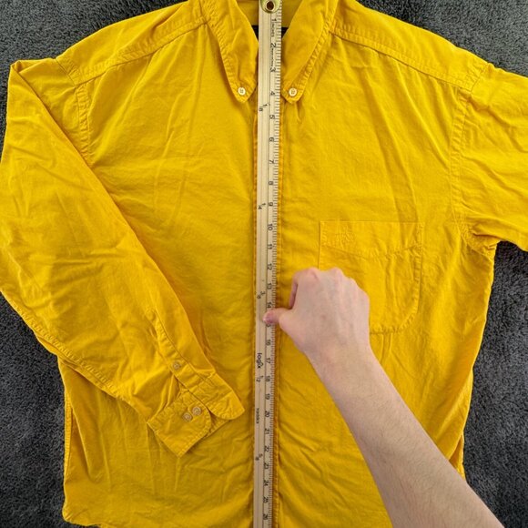 Think Pink Yellow Long Sleeve Button Up Shirt Medium Cotton W/ Logo Yosemite CA - Picture 3 of 14